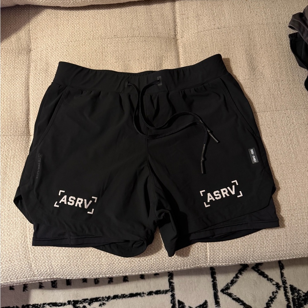 ASRV Men's Black Athletic Shorts